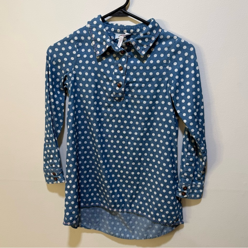 Matilda Jane Tunic Hi/Lo Polka Dot Shirt size 8